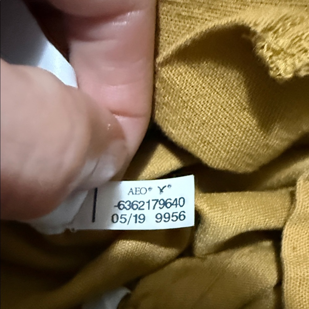 🌻 American Eagle Linen Blend Paperbag Waist Pants – Mustard Yellow (XS) - Picture 7 of 11